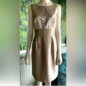 Tahari ArtherS. Levine gold beaded dress size 10